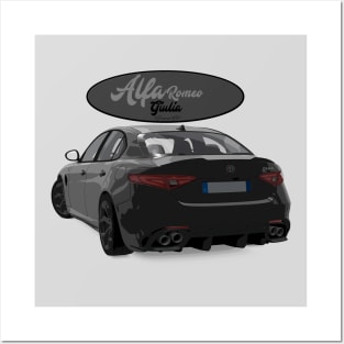 ALFA ROMEO Giulia Nero Back Posters and Art